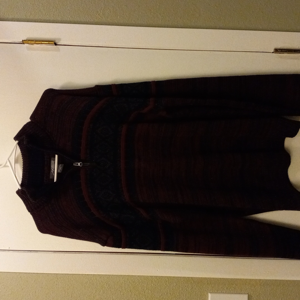 Method 1/4 zip red/grey pattern sweater sz 2x